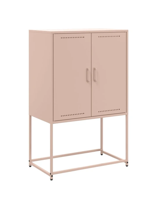 Skříň highboard růžová 68,5 x 38,5 x 107 cm ocel