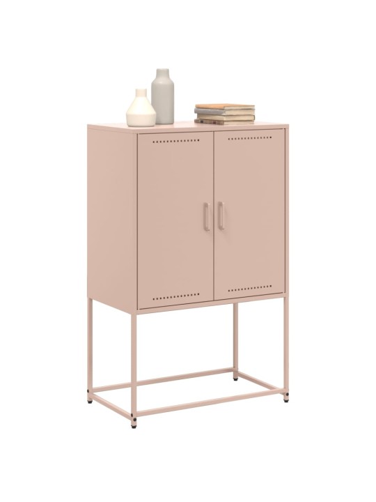 Skříň highboard růžová 68,5 x 38,5 x 107 cm ocel
