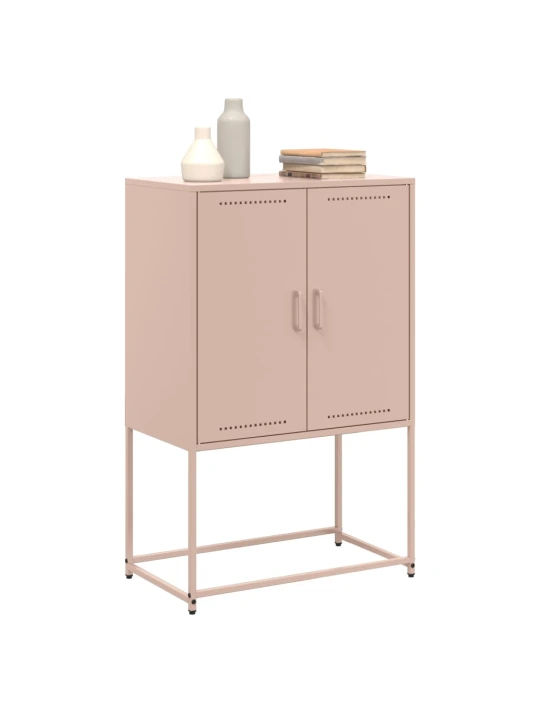 Skříň highboard růžová 68,5 x 38,5 x 107 cm ocel
