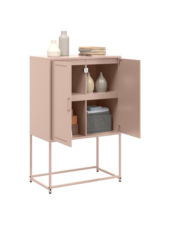 Skříň highboard růžová 68,5 x 38,5 x 107 cm ocel