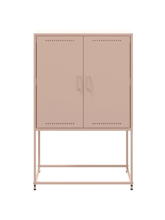 Skříň highboard růžová 68,5 x 38,5 x 107 cm ocel