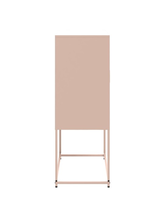 Skříň highboard růžová 68,5 x 38,5 x 107 cm ocel