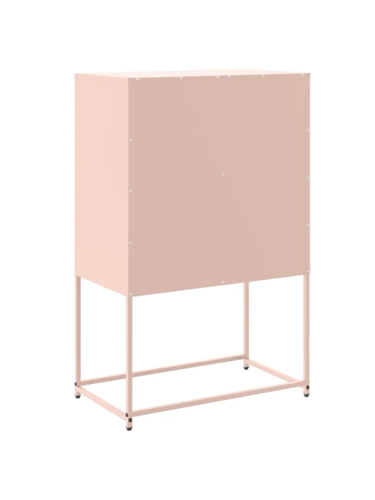 Skříň highboard růžová 68,5 x 38,5 x 107 cm ocel