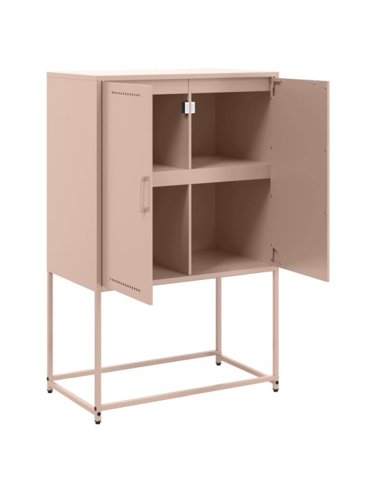 Skříň highboard růžová 68,5 x 38,5 x 107 cm ocel