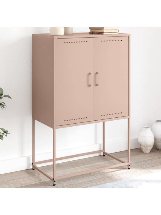 Skříň highboard růžová 68,5 x 38,5 x 107 cm ocel