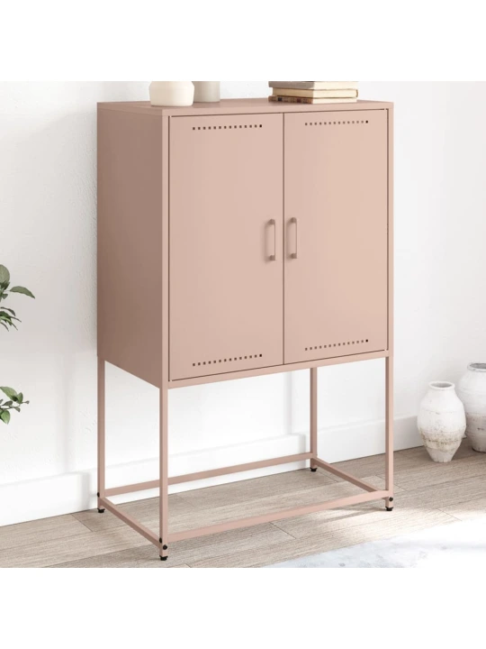 Skříň highboard růžová 68,5 x 38,5 x 107 cm ocel