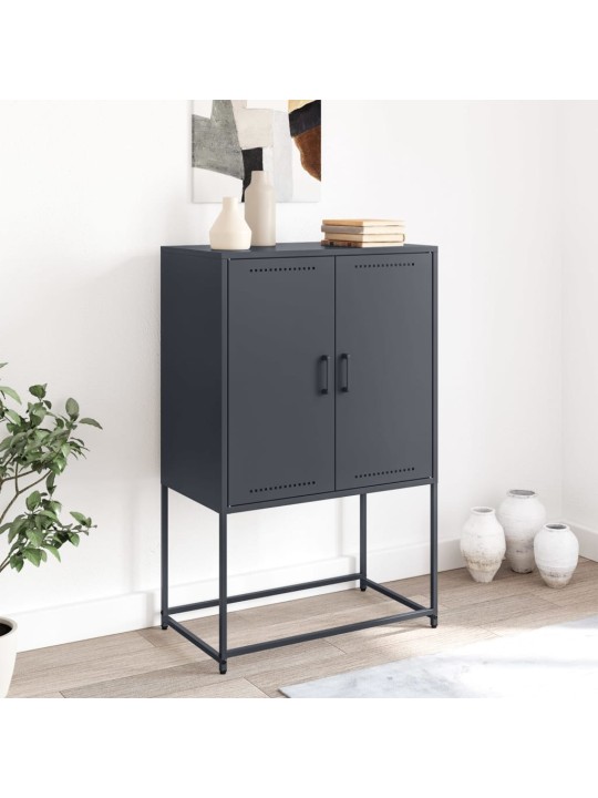 Skříň highboard antracitová 68,5 x 38,5 x 107 cm ocel