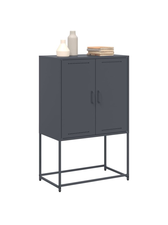 Skříň highboard antracitová 68,5 x 38,5 x 107 cm ocel