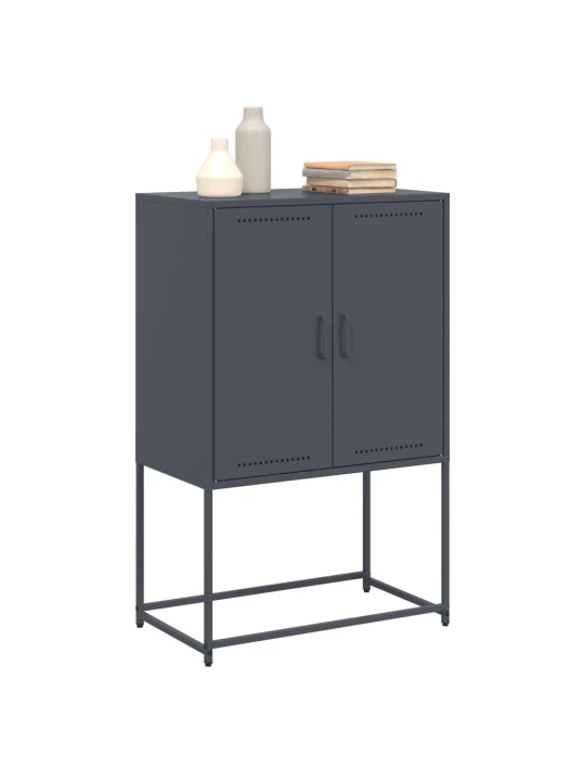 Skříň highboard antracitová 68,5 x 38,5 x 107 cm ocel