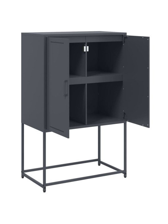 Skříň highboard antracitová 68,5 x 38,5 x 107 cm ocel