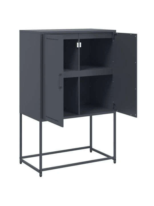 Skříň highboard antracitová 68,5 x 38,5 x 107 cm ocel