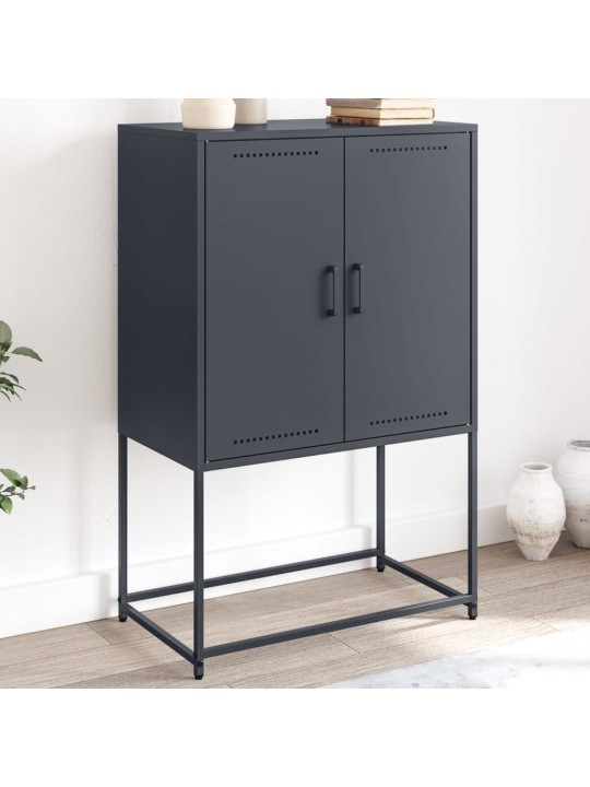 Skříň highboard antracitová 68,5 x 38,5 x 107 cm ocel