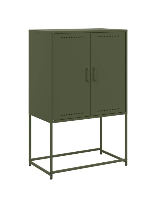Skříň highboard olivově zelená 68,5 x 38,5 x 107 cm ocel
