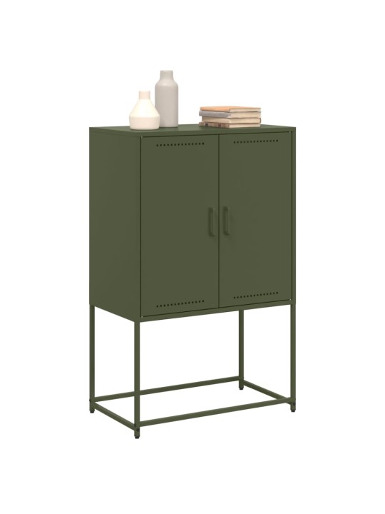 Skříň highboard olivově zelená 68,5 x 38,5 x 107 cm ocel