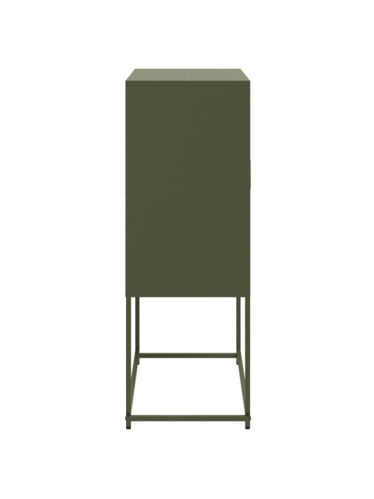 Skříň highboard olivově zelená 68,5 x 38,5 x 107 cm ocel