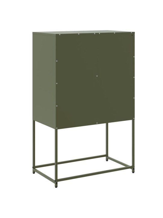 Skříň highboard olivově zelená 68,5 x 38,5 x 107 cm ocel