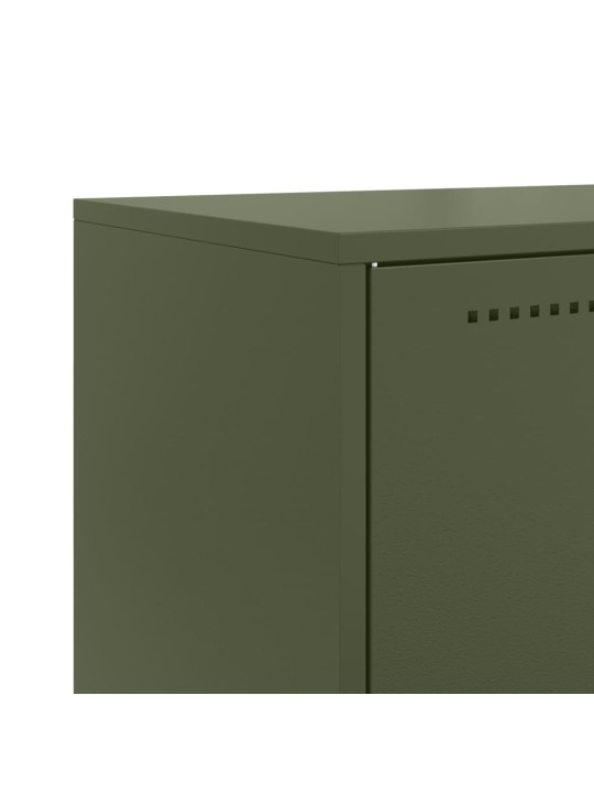 Skříň highboard olivově zelená 68,5 x 38,5 x 107 cm ocel