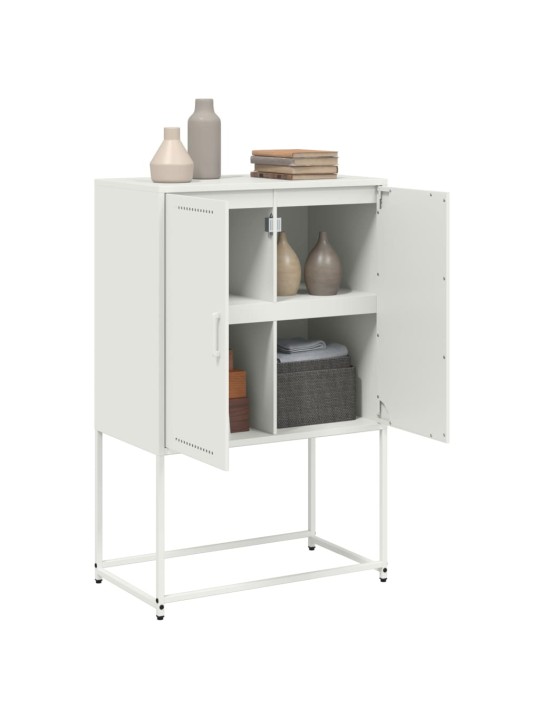 Skříň highboard bílá 68,5 x 38,5 x 107 cm ocel