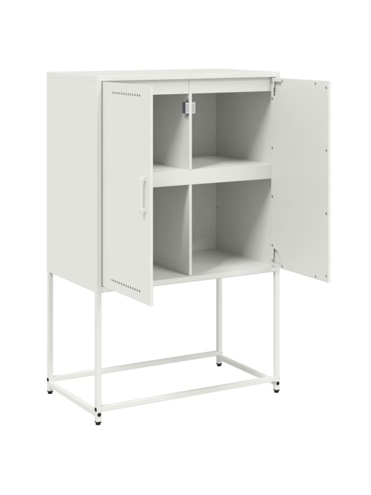 Skříň highboard bílá 68,5 x 38,5 x 107 cm ocel