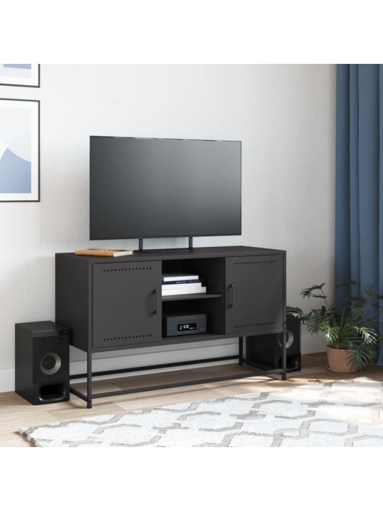 TV skříňka černá 100,5 x 39 x 60,5 cm ocel