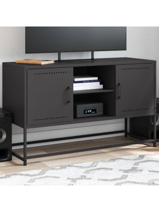 TV skříňka černá 100,5 x 39 x 60,5 cm ocel