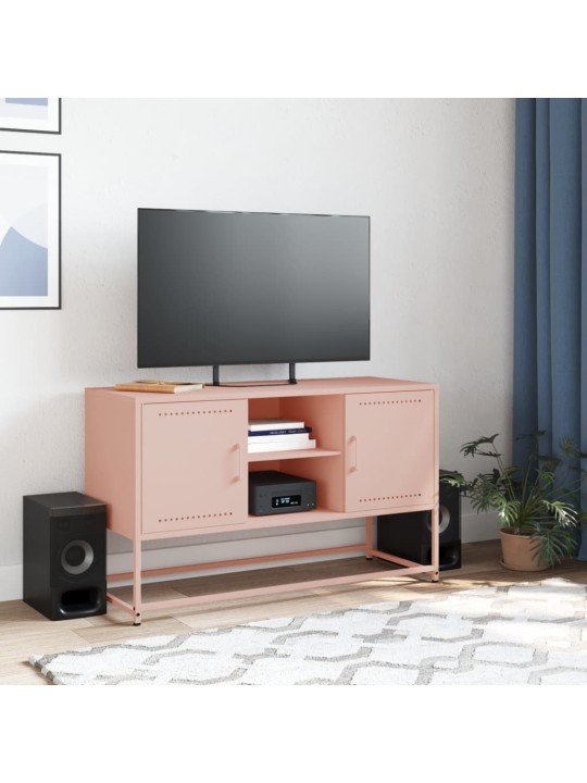 TV skříňka růžová 100,5 x 39 x 60,5 cm ocel