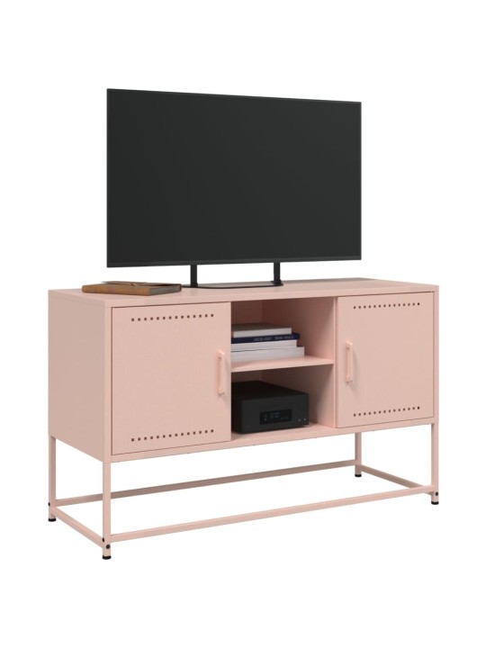 TV skříňka růžová 100,5 x 39 x 60,5 cm ocel