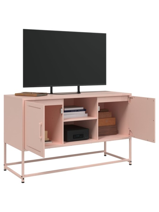 TV skříňka růžová 100,5 x 39 x 60,5 cm ocel