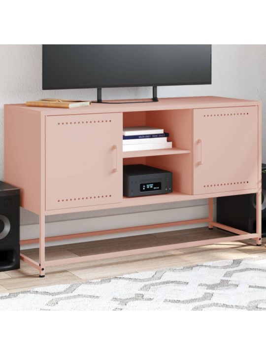 TV skříňka růžová 100,5 x 39 x 60,5 cm ocel