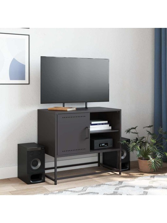TV skříňka černá 68 x 39 x 60,5 cm ocel