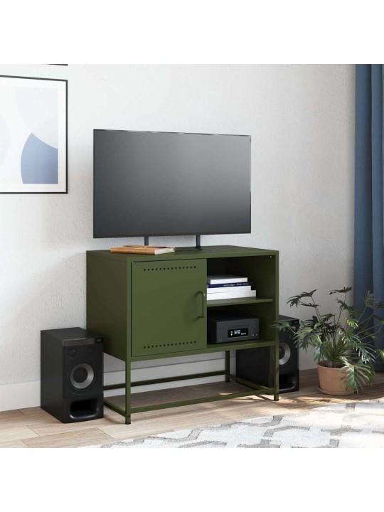 TV skříňka olivově zelená 68 x 39 x 60,5 cm ocel