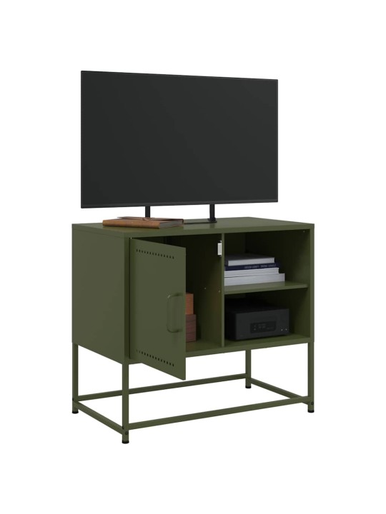 TV skříňka olivově zelená 68 x 39 x 60,5 cm ocel