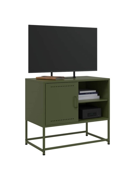 TV skříňka olivově zelená 68 x 39 x 60,5 cm ocel