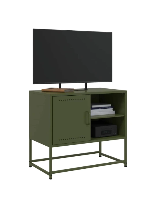 TV skříňka olivově zelená 68 x 39 x 60,5 cm ocel
