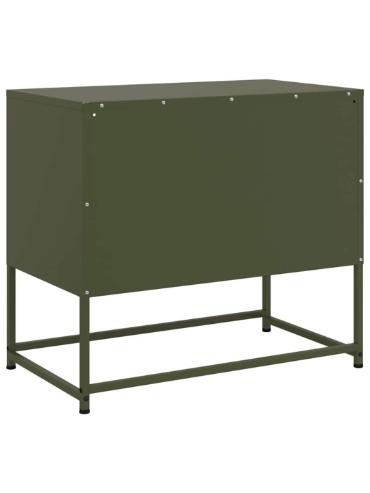 TV skříňka olivově zelená 68 x 39 x 60,5 cm ocel