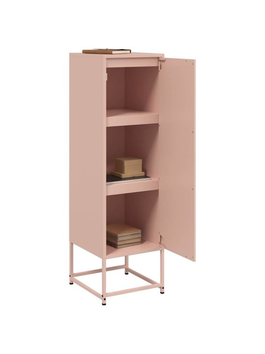 Skříň highboard růžová 36 x 39 x 123 cm ocel