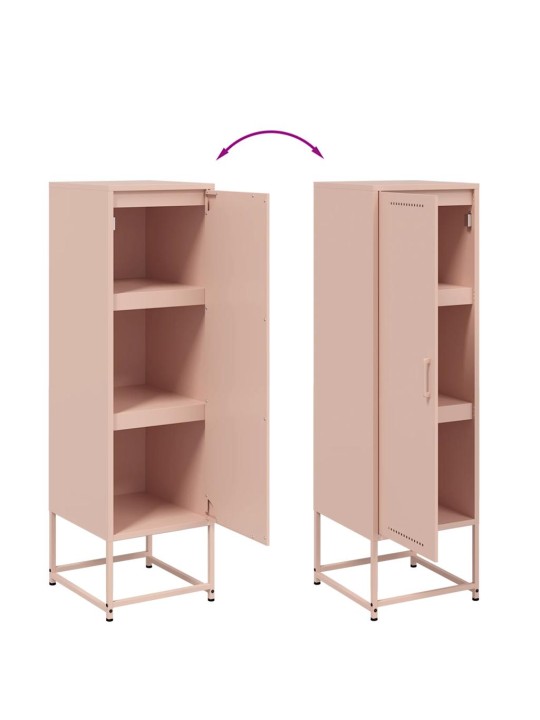 Skříň highboard růžová 36 x 39 x 123 cm ocel