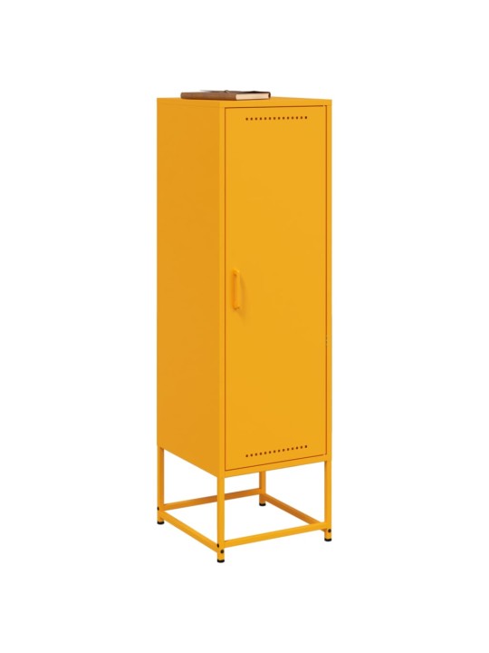 Skříň highboard hořčicově žlutá 36 x 39 x 123 cm ocel