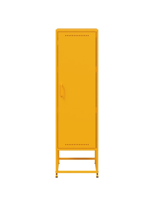Skříň highboard hořčicově žlutá 36 x 39 x 123 cm ocel
