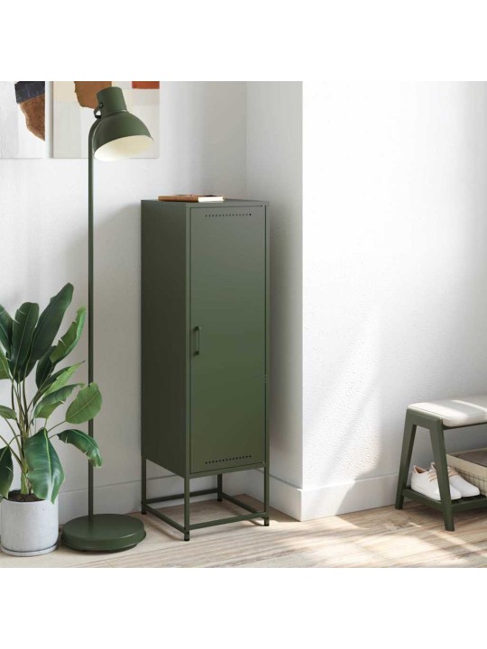 Skříň highboard olivově zelená 36 x 39 x 123 cm ocel