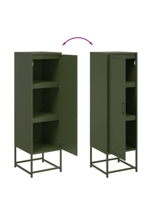 Skříň highboard olivově zelená 36 x 39 x 123 cm ocel