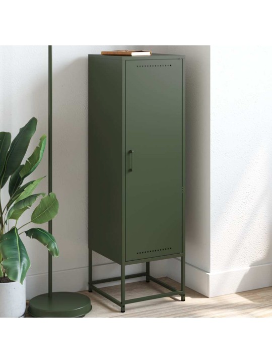 Skříň highboard olivově zelená 36 x 39 x 123 cm ocel