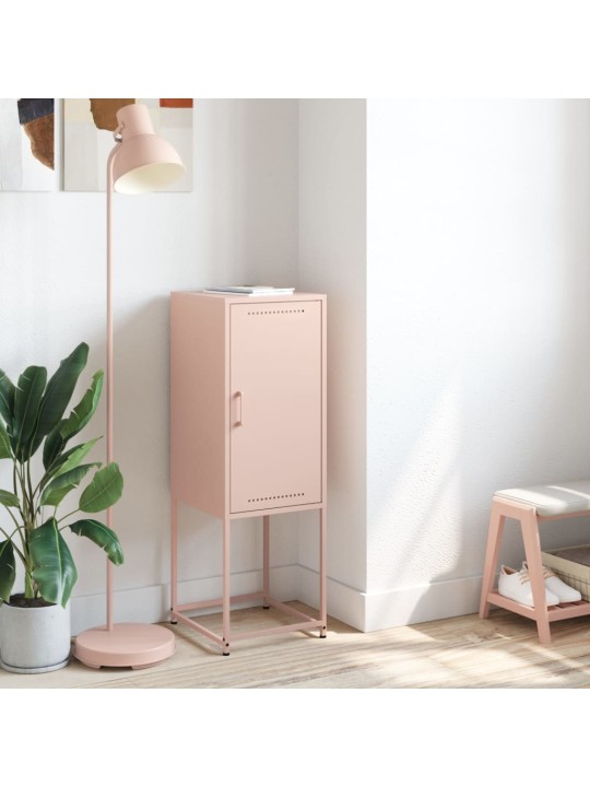 Skříň highboard růžová 36 x 39 x 107 cm ocel