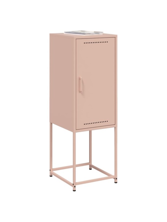 Skříň highboard růžová 36 x 39 x 107 cm ocel