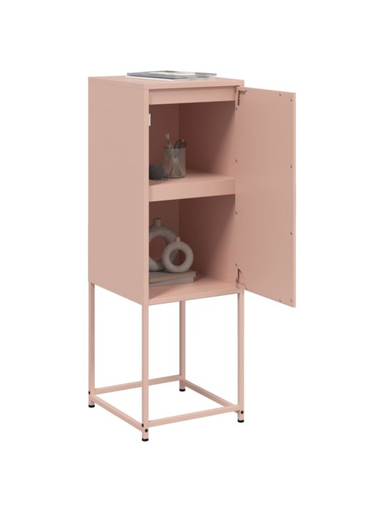 Skříň highboard růžová 36 x 39 x 107 cm ocel
