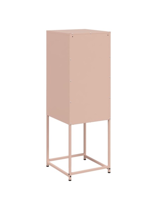 Skříň highboard růžová 36 x 39 x 107 cm ocel