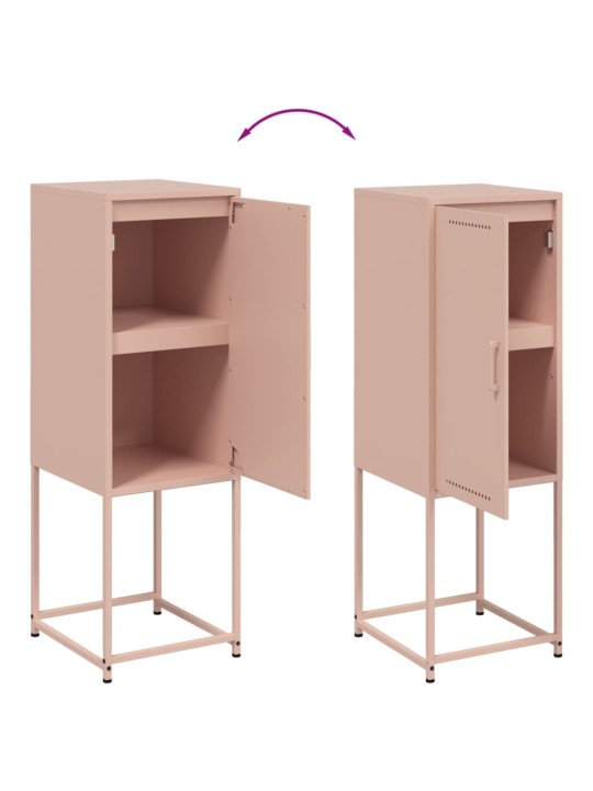 Skříň highboard růžová 36 x 39 x 107 cm ocel