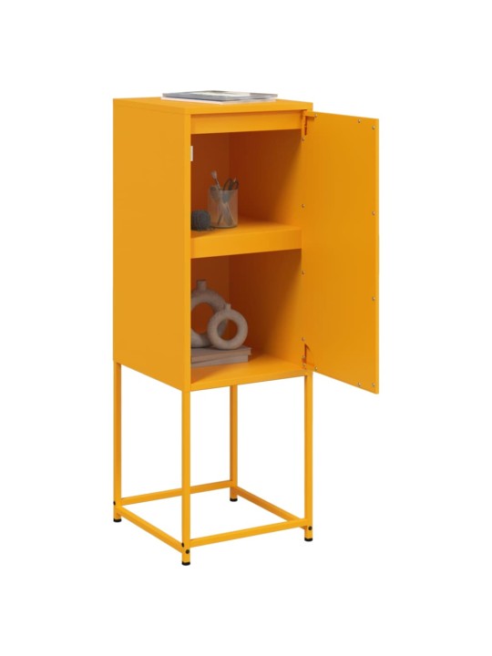 Skříň highboard hořčicově žlutá 36 x 39 x 107 cm ocel