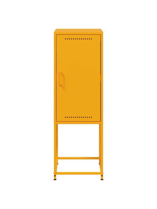 Skříň highboard hořčicově žlutá 36 x 39 x 107 cm ocel