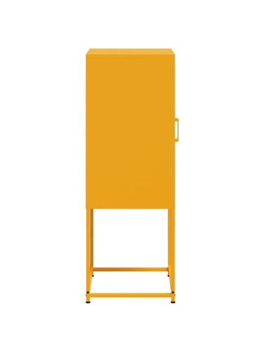 Skříň highboard hořčicově žlutá 36 x 39 x 107 cm ocel